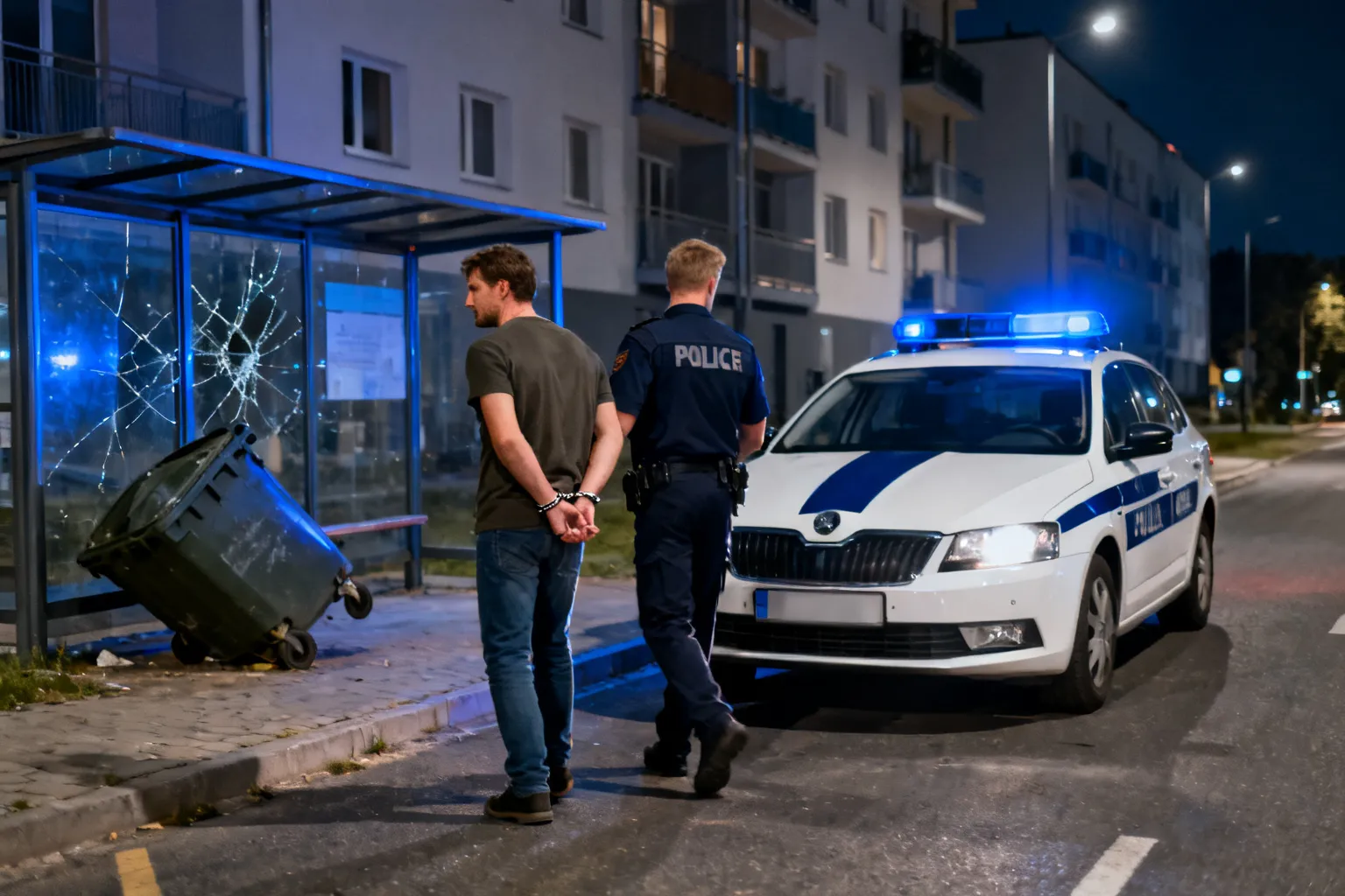 30-latek zatrzymany po nocnej serii zniszczeń w gminie Kostrzyn