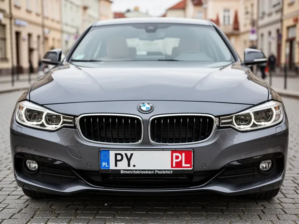 samochód marki BMW z rejestracją rozpoczynającą się na PY