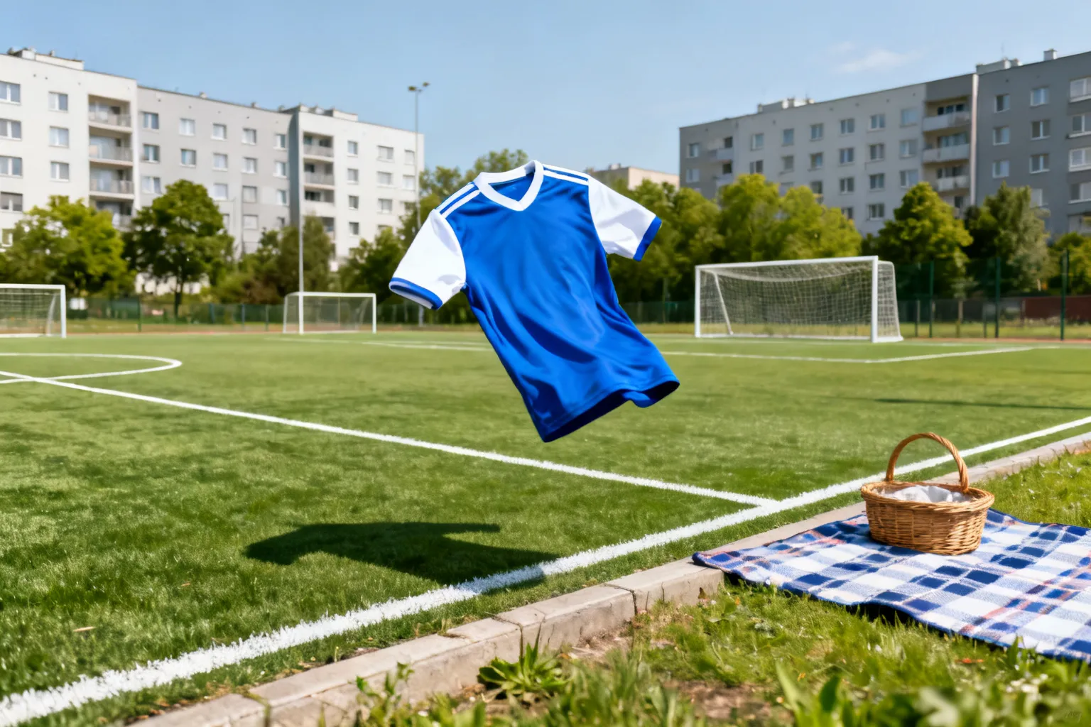 Koszulka Lecha Poznań poleciała w stratosferę podczas pikniku w Poznaniu
