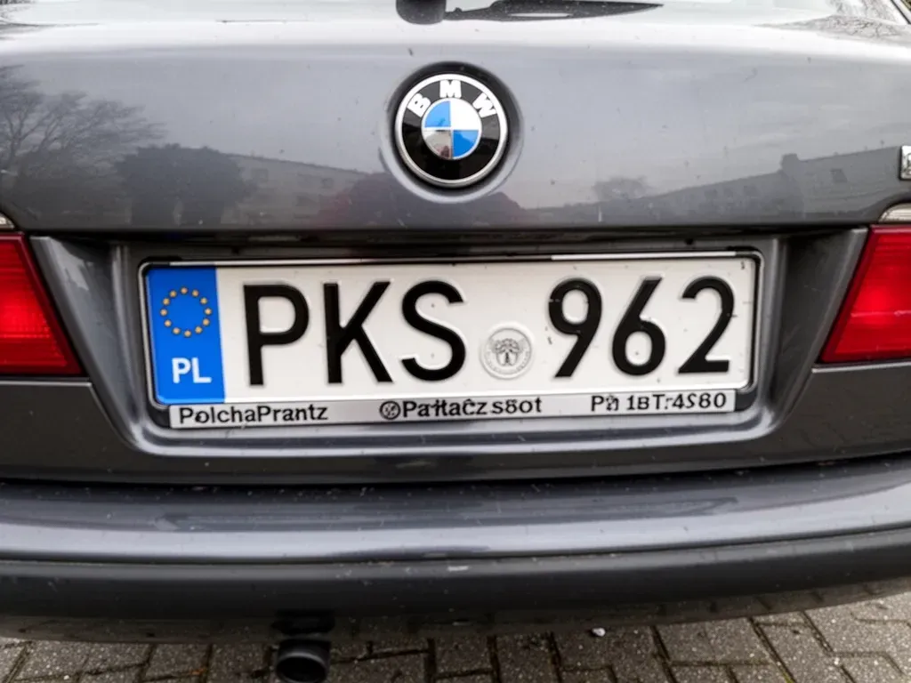 samochód z rejestracją rozpoczynającą się na PKS