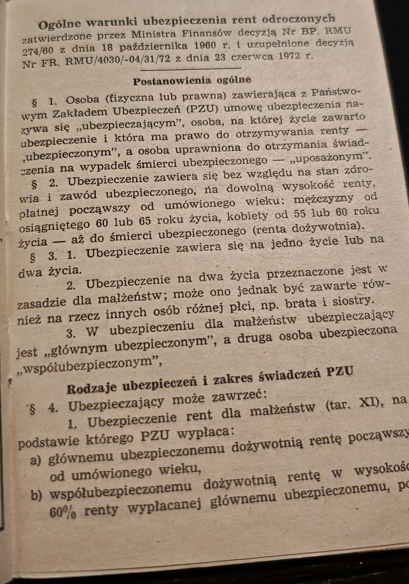 ogolne warunki ksiazeczka renty odroczonej pzu